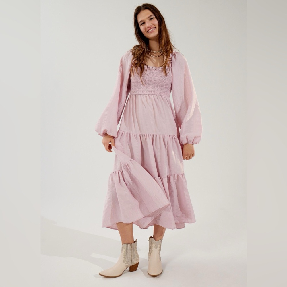 Urban Outfitters tiered Pink dress